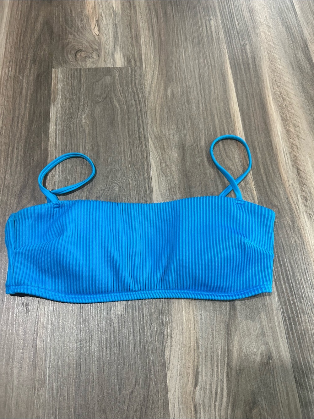 Hollister Bright Blue Ribbed Bikini Top